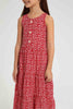 Redtag-Red-Printed-Dress-Dresses-Girls-2 to 8 Years