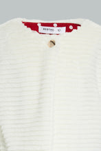 Load image into Gallery viewer, Redtag-Cream-Fur-Crew-Neck-Jacket-Jackets-Girls-2 to 8 Years
