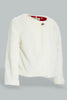 Redtag-Cream-Fur-Crew-Neck-Jacket-Jackets-Girls-2 to 8 Years