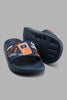 Redtag-Navy-Gamepad-Slide-BSR-Flip-Flops,-Colour:Navy,-Filter:Boys-Footwear-(5-to-14-Yrs),-New-In,-New-In-BSR-FOO,-Non-Sale,-S22A,-Section:Kidswear-Senior-Boys-5 to 14 Years