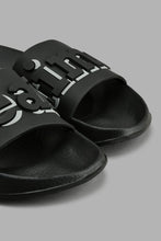 Load image into Gallery viewer, Redtag-Black-Slogan-Embossed-Slide-BSR-Flip-Flops,-Colour:Black,-Filter:Boys-Footwear-(5-to-14-Yrs),-New-In,-New-In-BSR-FOO,-Non-Sale,-S22A,-Section:Kidswear-Senior-Boys-5 to 14 Years
