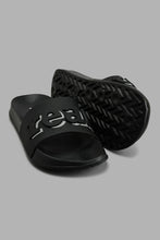 Load image into Gallery viewer, Redtag-Black-Slogan-Embossed-Slide-BSR-Flip-Flops,-Colour:Black,-Filter:Boys-Footwear-(5-to-14-Yrs),-New-In,-New-In-BSR-FOO,-Non-Sale,-S22A,-Section:Kidswear-Senior-Boys-5 to 14 Years
