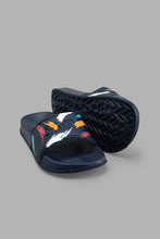 Load image into Gallery viewer, Redtag-Navy-Splash-Print-Slide-BSR-Flip-Flops,-Colour:Navy,-Filter:Boys-Footwear-(5-to-14-Yrs),-New-In,-New-In-BSR-FOO,-Non-Sale,-S22A,-Section:Kidswear-Senior-Boys-5 to 14 Years
