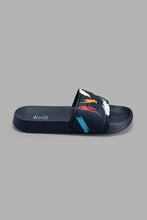 Load image into Gallery viewer, Redtag-Navy-Splash-Print-Slide-BSR-Flip-Flops,-Colour:Navy,-Filter:Boys-Footwear-(5-to-14-Yrs),-New-In,-New-In-BSR-FOO,-Non-Sale,-S22A,-Section:Kidswear-Senior-Boys-5 to 14 Years
