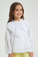 Load image into Gallery viewer, Redtag-White-Textured-Blouse-Colour:White,-Filter:Girls-(2-to-8-Yrs),-Girls-Blouses,-New-In,-New-In-GIR,-Non-Sale,-S22A,-Section:Kidswear-Girls-2 to 8 Years
