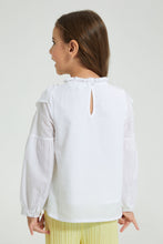 Load image into Gallery viewer, Redtag-White-Textured-Blouse-Colour:White,-Filter:Girls-(2-to-8-Yrs),-Girls-Blouses,-New-In,-New-In-GIR,-Non-Sale,-S22A,-Section:Kidswear-Girls-2 to 8 Years
