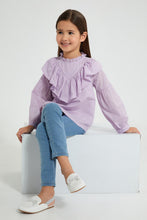 Load image into Gallery viewer, Redtag-Lilac-Textured-Blouse-Blouses-Girls-2 to 8 Years
