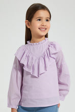 Load image into Gallery viewer, Redtag-Lilac-Textured-Blouse-Blouses-Girls-2 to 8 Years
