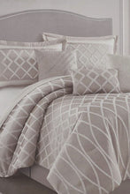 Load image into Gallery viewer, Grey And Beige Jacquard 7-Piece Comforter Set (King Size)
