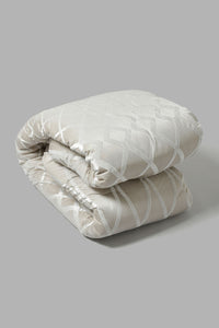 Redtag-Beige/Grey-Jacquard-7-Piece-Comforter-Set-
(King-Size)-Comforters-Home-Bedroom-
