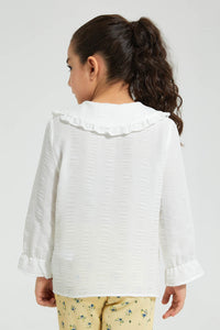 Redtag-White-Textured-Blouse-Colour:White,-Filter:Girls-(2-to-8-Yrs),-Girls-Blouses,-New-In,-New-In-GIR,-Non-Sale,-S22A,-Section:Kidswear-Girls-2 to 8 Years