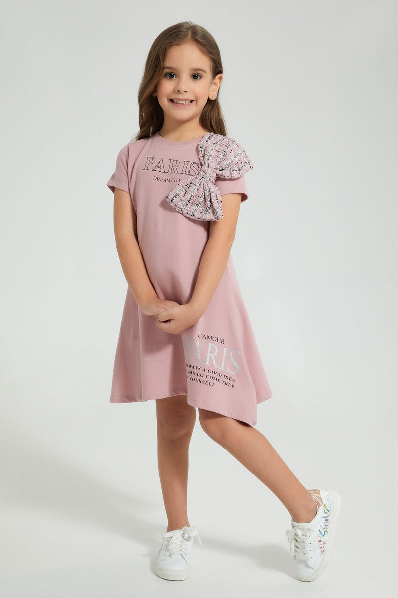 Redtag-Assorted-3D-Bow-Dress-Colour:Assorted,-Filter:Girls-(2-to-8-Yrs),-Girls-Dresses,-New-In,-New-In-GIR,-Non-Sale,-S22A,-Section:Kidswear-Girls-2 to 8 Years