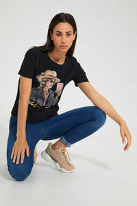 Redtag-White-Graphic-Print-T-Shirt-Active-Tees-Women's-