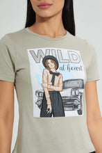 Load image into Gallery viewer, Redtag-Yellow-Graphic-Print-T-Shirt-Colour:Yellow,-Filter:Women&#39;s-Clothing,-New-In,-New-In-Women,-Non-Sale,-S22B,-Section:Women,-Women-T-Shirts-Women&#39;s-
