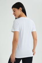 Load image into Gallery viewer, Redtag-White-Short-Sleeve-Placement-Print-Active-T-Shirt-Colour:White,-Filter:Women&#39;s-Clothing,-New-In,-New-In-Women,-Non-Sale,-S22B,-Section:Women,-Women-T-Shirts-Women&#39;s-
