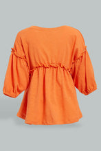 Load image into Gallery viewer, Redtag-Orange-Long-Sleeved-Blouse-Colour:Orange,-Filter:Infant-Girls-(3-to-24-Mths),-Infant-Girls-Blouses,-New-In,-New-In-ING,-Non-Sale,-S22A,-Section:Kidswear,-TBL-Infant-Girls-3 to 24 Months
