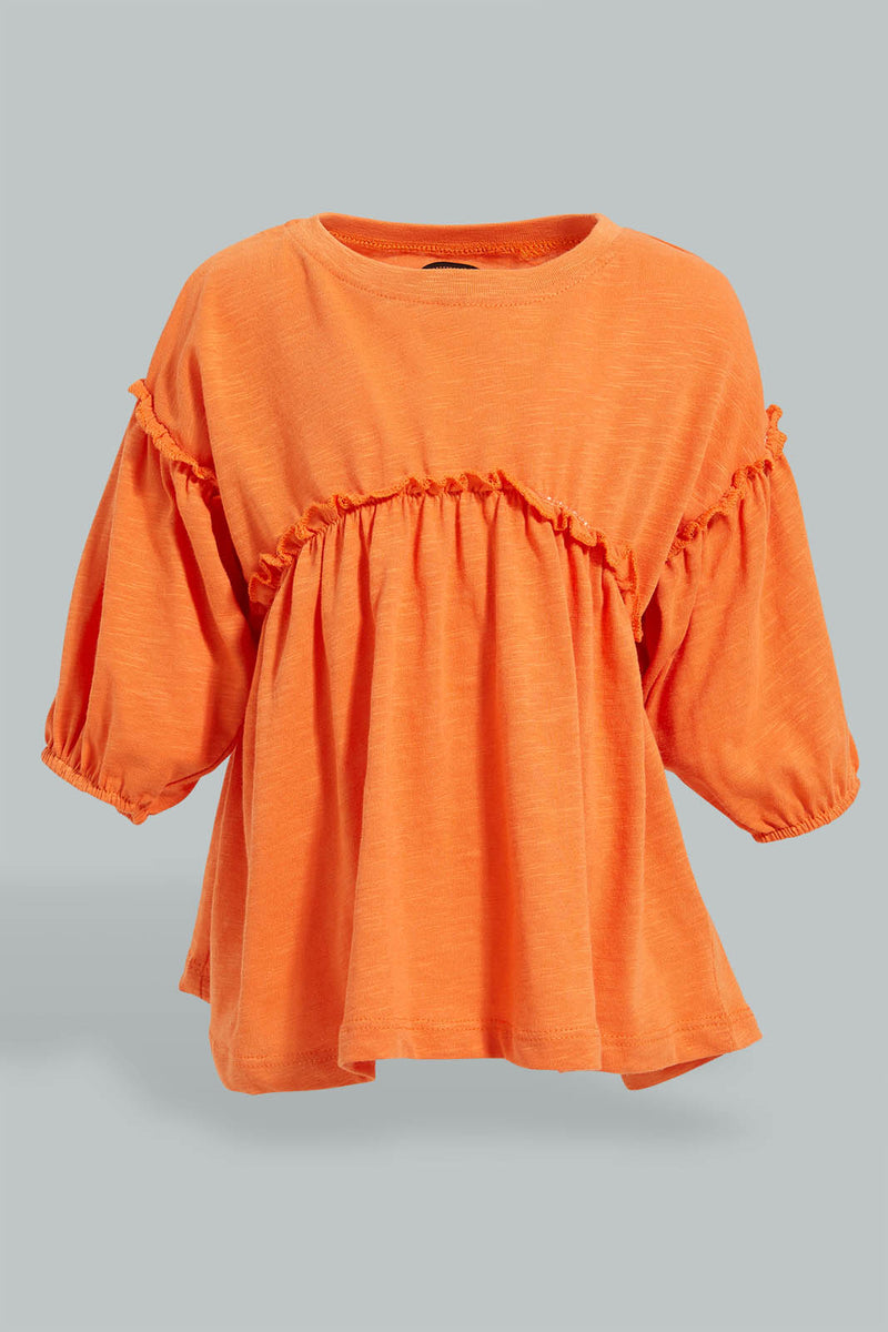 Orange Long Sleeved Blouse