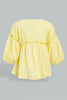 Redtag-Yellow-Long--Solid-Sleeve-Jersey-Top-Blouses-Infant-Girls-3 to 24 Months