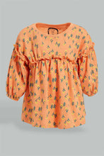 Load image into Gallery viewer, Redtag-Peach-Long-Sleeve-Printed-Jersey-Top-Blouses-Infant-Girls-3 to 24 Months
