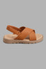 Redtag-Brown-Criss-Cross-Comfort-Sandal-Sandals-Boys-3 to 5 Years