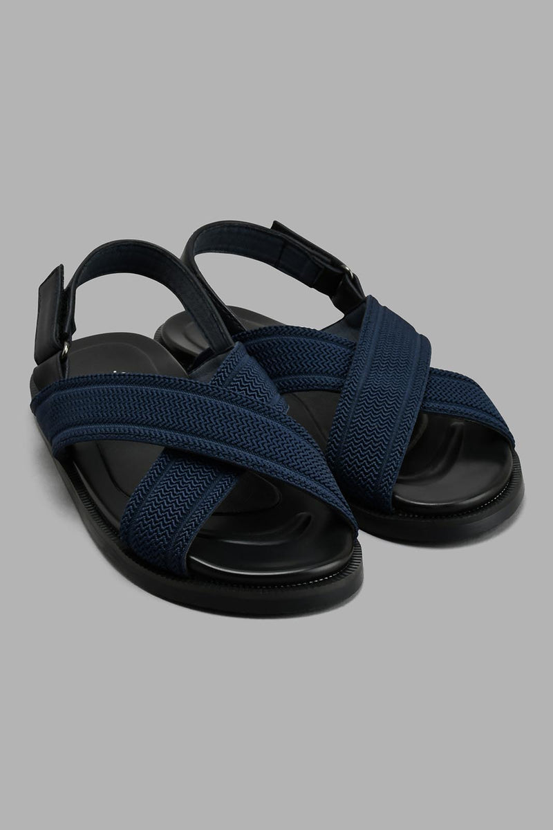 Redtag-Navy-Criss-Cross-Comfort-Sandal-Boys-Casual-Sandals,-Colour:Navy,-Filter:Boys-Footwear-(3-to-5-Yrs),-New-In,-New-In-BOY-FOO,-Non-Sale,-S22A,-Section:Kidswear-Boys-3 to 5 Years