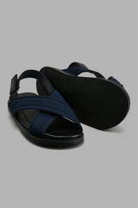 Redtag-Navy-Criss-Cross-Comfort-Sandal-Boys-Casual-Sandals,-Colour:Navy,-Filter:Boys-Footwear-(3-to-5-Yrs),-New-In,-New-In-BOY-FOO,-Non-Sale,-S22A,-Section:Kidswear-Boys-3 to 5 Years