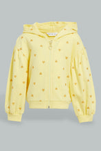 Load image into Gallery viewer, Redtag-Yellow-Hooded-Sweat-Top-Sweatshirts-Infant-Girls-3 to 24 Months
