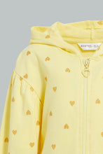Load image into Gallery viewer, Redtag-Yellow-Hooded-Sweat-Top-Sweatshirts-Infant-Girls-3 to 24 Months
