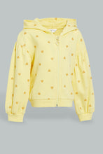 Load image into Gallery viewer, Redtag-Yellow-Hooded-Sweat-Top-Sweatshirts-Infant-Girls-3 to 24 Months
