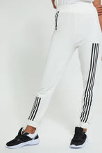 تنزيل الصورة على معرض الصور، Redtag-White-Active-Jogger-With-Placement-Stripes-Joggers-Women&#39;s-0
