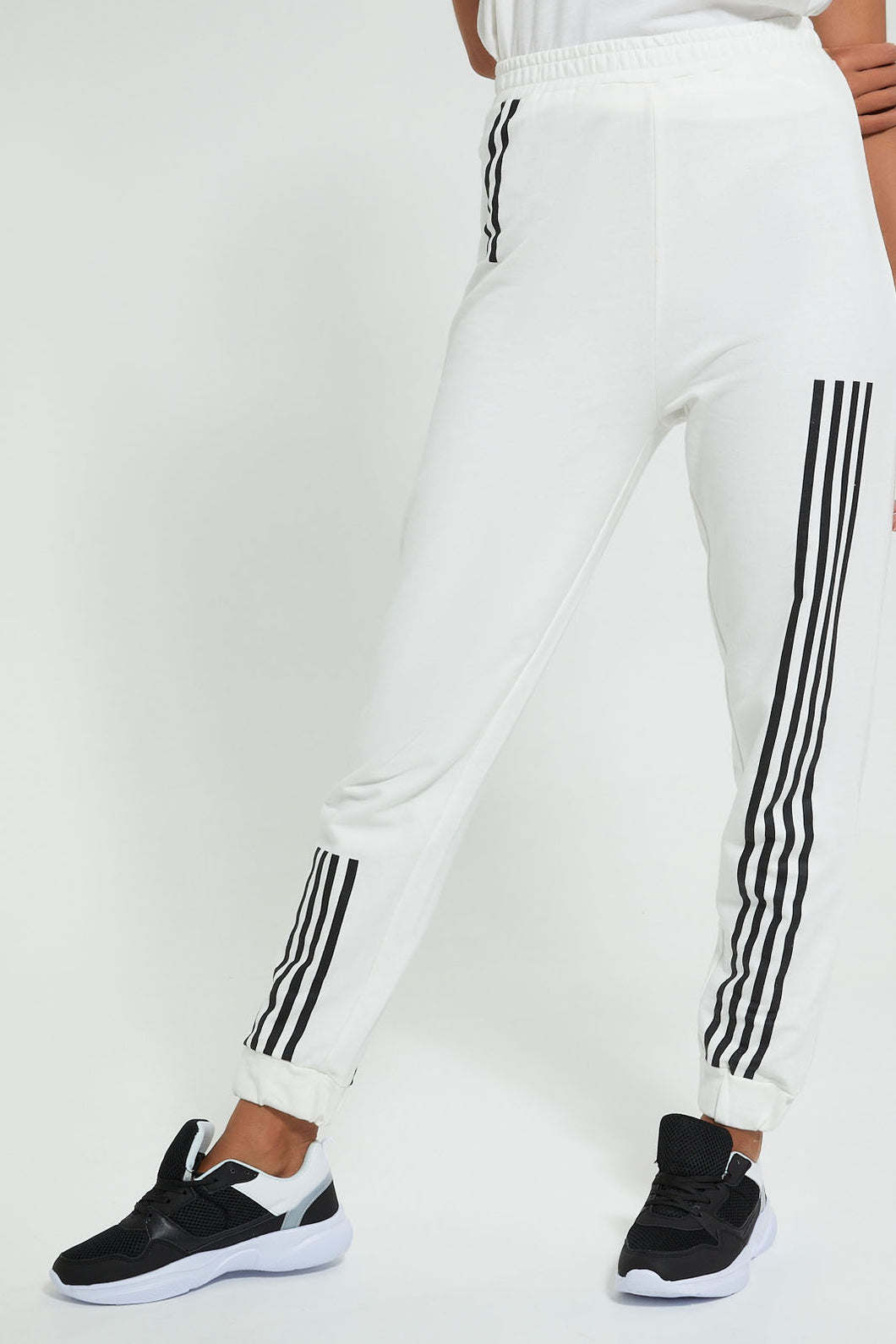 Redtag-White-Active-Jogger-With-Placement-Stripes-Joggers-Women's-0