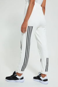 Redtag-White-Active-Jogger-With-Placement-Stripes-Joggers-Women's-0