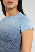 Load image into Gallery viewer, Redtag-Blue-Seamless-Short-Sleeves-T-Shirt-Colour:Blue,-Filter:Women&#39;s-Clothing,-New-In,-New-In-Women,-Non-Sale,-S22B,-Section:Women,-Women-T-Shirts-Women&#39;s-
