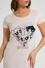 تنزيل الصورة على معرض الصور، Redtag-Pink-Power-Puff-Girls-Printed-NighT-Shirt-Nightshirts-Women&#39;s-
