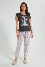 Load image into Gallery viewer, Redtag-Dark-Grey-Power-Puff-Girls-Printed-Pyjama-Set-Pyjama-Sets-Women&#39;s-
