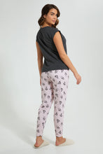 Load image into Gallery viewer, Redtag-Dark-Grey-Power-Puff-Girls-Printed-Pyjama-Set-Pyjama-Sets-Women&#39;s-

