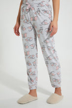 Load image into Gallery viewer, Redtag-Grey-Melange-Dumbo-Printed-Pyjama-Set-Pyjama-Sets-Women&#39;s-
