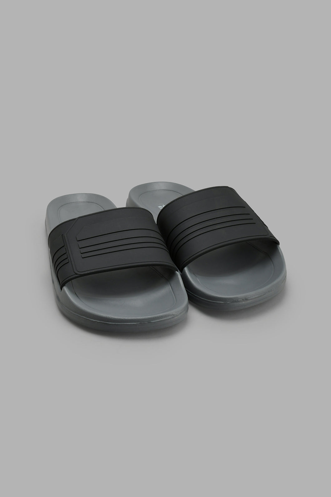 Redtag-Black-Velcro-Strap-Slide-Sliders-Men's-