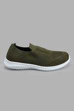 Load image into Gallery viewer, Redtag-Olive-Knit-Slip-On-Slip-ons-Men&#39;s-
