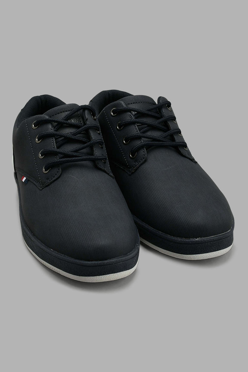 Redtag-Navy-Textured-Plimsoll-Plimsolls-Men's-