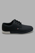 Load image into Gallery viewer, Redtag-Navy-Textured-Plimsoll-Plimsolls-Men&#39;s-
