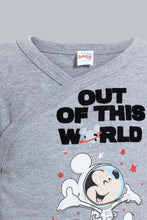 تنزيل الصورة على معرض الصور، Redtag-Grey-Mickey-Mouse-2-Pack-Body-Suit-Bodysuits-Baby-0 to 12 Months
