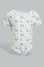 Load image into Gallery viewer, Redtag-Yellow-And-Grey--Animal-Print-2-Pack-Bodysuit-Colour:Yellow,-Filter:Baby-(0-to-12-Mths),-NBF-Bodysuits,-New-In,-New-In-NBF,-Non-Sale,-S22B,-Section:Kidswear-Baby-0 to 12 Months
