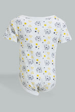 Load image into Gallery viewer, Redtag-Yellow-And-Grey--Animal-Print-2-Pack-Bodysuit-Colour:Yellow,-Filter:Baby-(0-to-12-Mths),-NBF-Bodysuits,-New-In,-New-In-NBF,-Non-Sale,-S22B,-Section:Kidswear-Baby-0 to 12 Months
