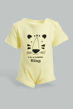 Load image into Gallery viewer, Redtag-Yellow-And-Grey--Animal-Print-2-Pack-Bodysuit-Colour:Yellow,-Filter:Baby-(0-to-12-Mths),-NBF-Bodysuits,-New-In,-New-In-NBF,-Non-Sale,-S22B,-Section:Kidswear-Baby-0 to 12 Months
