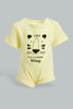 Redtag-Yellow-And-Grey--Animal-Print-2-Pack-Bodysuit-Colour:Yellow,-Filter:Baby-(0-to-12-Mths),-NBF-Bodysuits,-New-In,-New-In-NBF,-Non-Sale,-S22B,-Section:Kidswear-Baby-0 to 12 Months