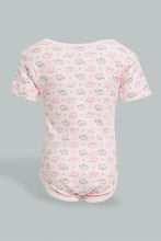 Load image into Gallery viewer, Redtag-Mint-And-Pink-Animal-Print-2-Pack-Bodysuit-Colour:Pink,-Filter:Baby-(0-to-12-Mths),-NBG-Bodysuits,-New-In,-New-In-NBG,-Non-Sale,-S22B,-Section:Kidswear-Baby-0 to 12 Months
