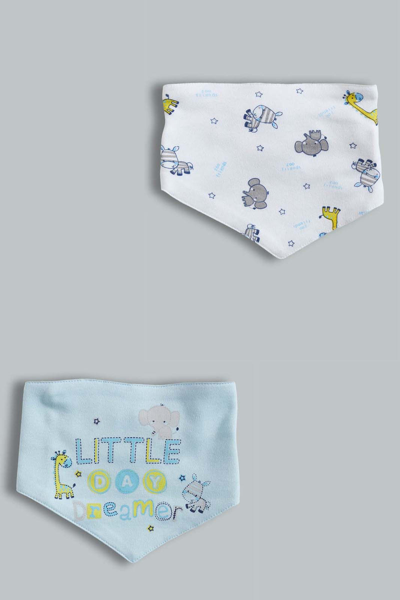 Redtag-Blue-Little-Dreamer-2-Pack-Bibs-Bibs-Baby-0 to 12 Months