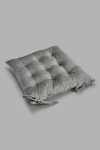 Load image into Gallery viewer, Redtag-Grey-Velvet-Chair-Pad-Chair-Pads-Home-Bedroom-
