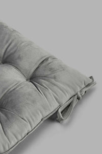 Redtag-Grey-Velvet-Chair-Pad-Chair-Pads-Home-Bedroom-